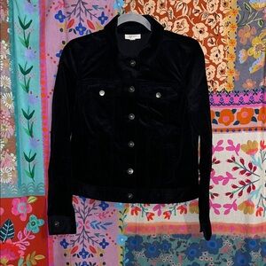 STYLE & CO. Cotton Blend Black Corduroy Jean Jacket Size XS